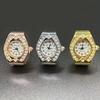 Mini Orologio Anello Quarzo Orologio Dito Uomo e Donna Orologio Anello Tre Occhi Diamante Orologio Dito Tendenza Moda