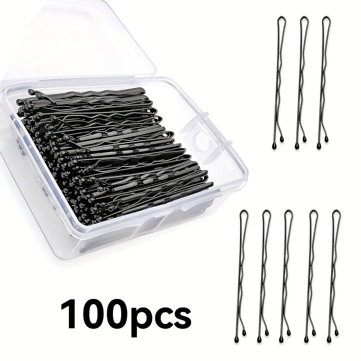 

100pcs Black Straight Line Hair Clip U-shaped Needle Lady Coffee Hairpins Curly Wavy Grips Women Pins Styling Hair Accessories