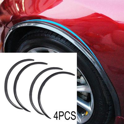 4Pcs Carbon Fiber Car Wheel Eyebrow Arch Trim Lips Strip Fender Flare Protector