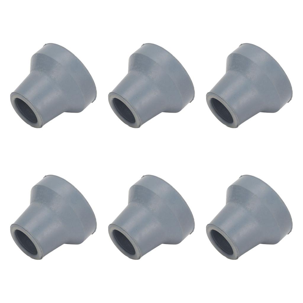 6pcs Cane Tip Professional Portable Rubber Replacement Tip Accessory for 4 Legged Crutch 0.6 Inch