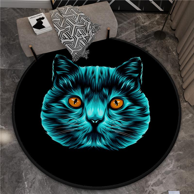 European and American Animal Flower Carpets Modern Ethnic Style Floor Mats Tiger Round Mats Living Room and Bedroom Round Carpets
