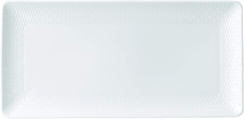 Wedgwood Official Wedding Gift Wrapping: Geo Long Tray, 28 x 13.5 cm, White, Wedding Tableware, Gift for the Bride and Groom, aB40034166, Officially I