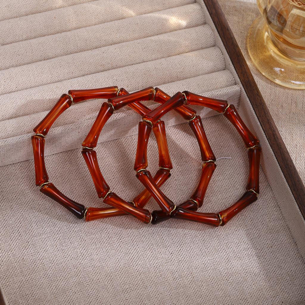 Gaosheng Rękodzieło Wiatr Neutralny Zestaw Trzech Sztuk Bambusowy Design Niszy Prosty Antyczny Zestaw Bransoletek