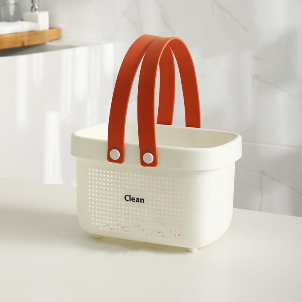 

Large Capacity Bath Toiletry Bag Hollow Picnic Tote Bag Durable Shower Storage Basket Pool White Small