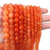 1 Strand 4 6 8 10 12mm Natural Stone Beads Orange Jade Round Loose Gemstone Beads For Jewelry Making DIY Bracelets Accessories