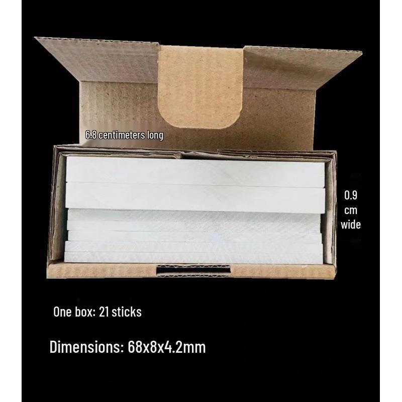 

Stone Pencil: Thickened Square & Round Talc Pencils for Detailed Line Drawing in White. Set of 10 Boxes with Hard, Widened Design.