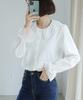 Ppaeppae Punched Collar Lace Frill Lovely Blouse