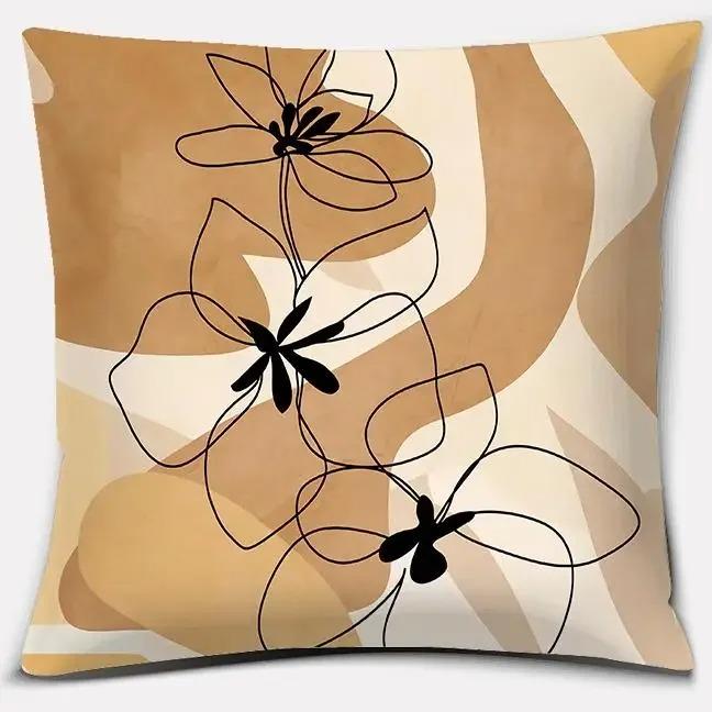 Warm Color Geometric Series Throw Pillow Home Office Decoration Bedroom Sofa Car Cushion Cover With Zipper Pillowcase