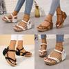 Summer Womens Roman Sandals With Thick Sole And Metal Studs For Casual Wear