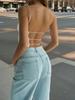 Cross-border Influencer Ice Silk Spaghetti Strap Camisole: Solid Color Slimming Bandeau Vest