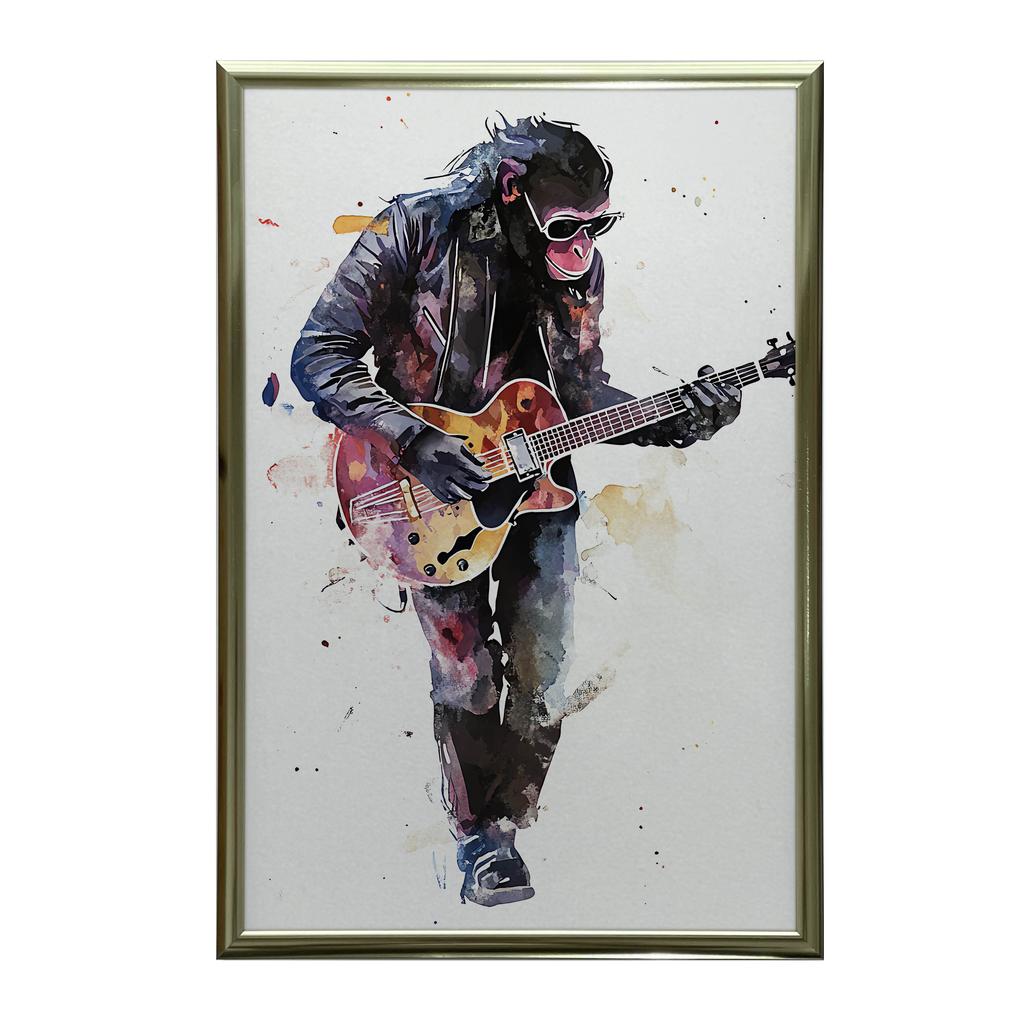 Plakat Mistrz Gitary Plakat Mistrz Gitary, 50X70 Cm, Rama Drewniana Jasny Dąb, Papier Matowy 230 Gsm