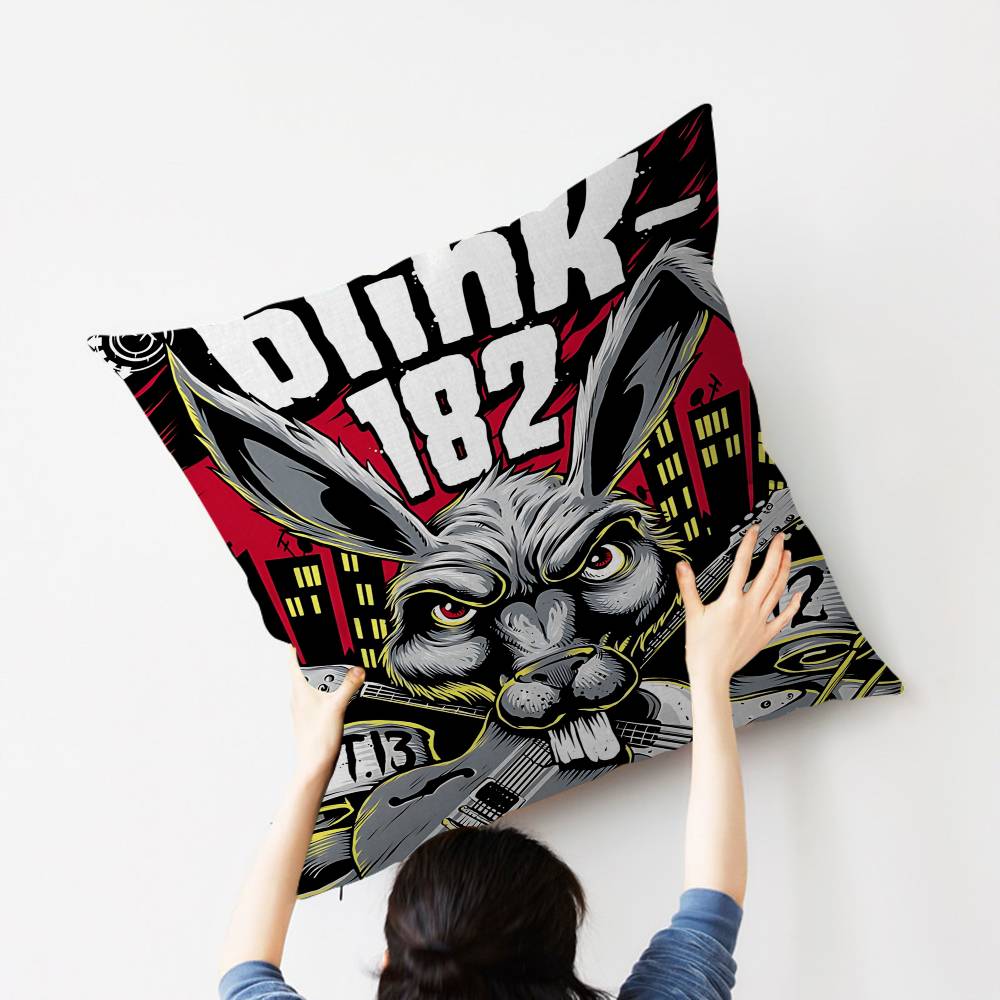 B-Blink 182 Rock Band Cushion Cover Car Throw Pillow Case For Sofa Car Christmas Gift 40X40Cm 45X45Cm