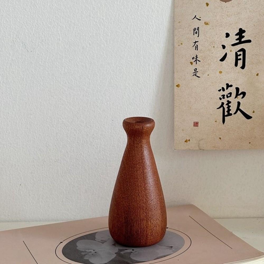 Floral Arrangement Wooden Vase Decorative Tabletop Decor Unique Flowerpot  Home Decor