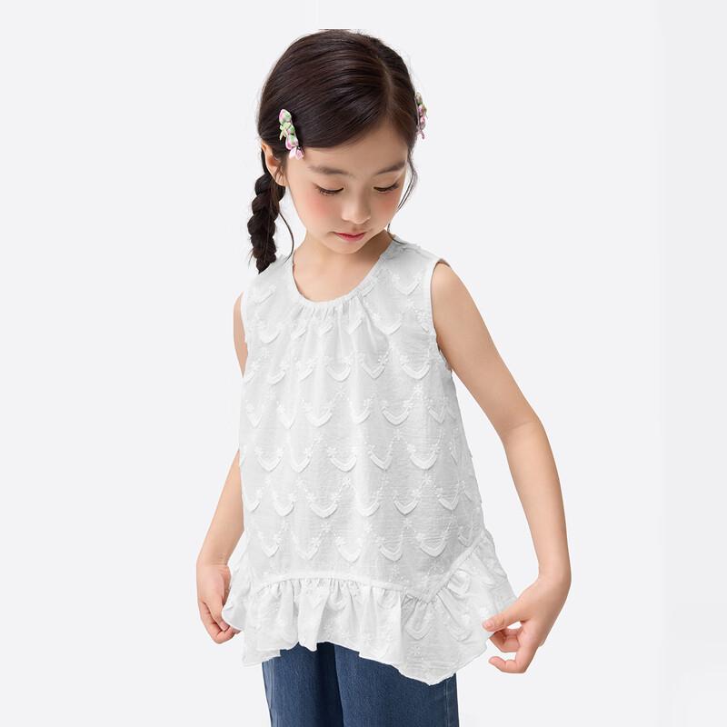 Girls  Pure Cotton Sleeveless Wave Hem Top 160