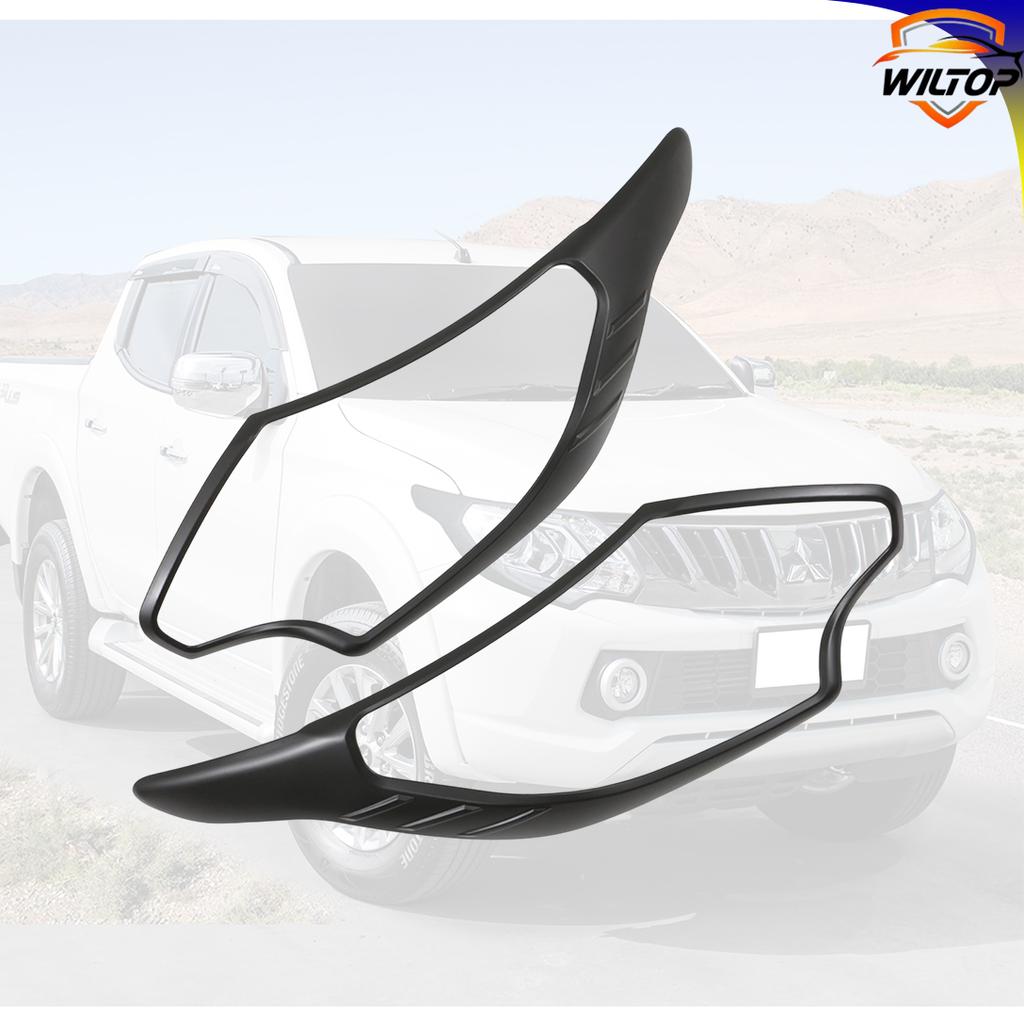 Headlight Tail Light Cover For Mitsubishi L200 Triton 2015-2018 Matte Black Lamp Hood Protector Cover Car Exterior Accessorie
