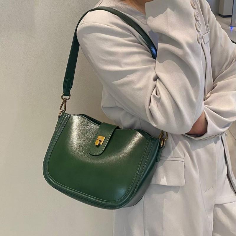 Vegetable Tanned Cowhide All-match 2025 New Retro Trend Shell Bag Women Niche High-end Shoulder