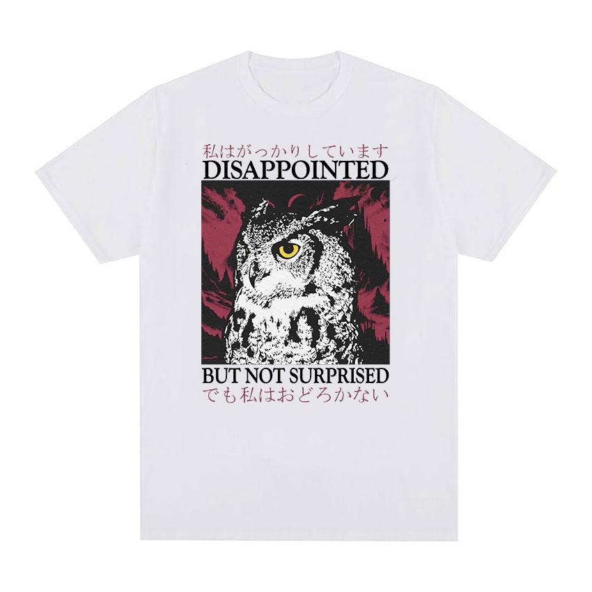 

Японская футболка с забавным рисунком совы, мужская винтажная готическая футболка с коротким рукавом, одежда унисекс, хлопковая футболка большого размера