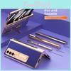 For Samsung Galaxy Z Fold 2 Protective Case With Electroplated Leather Cover And Builtin Pen Holder For Business Users