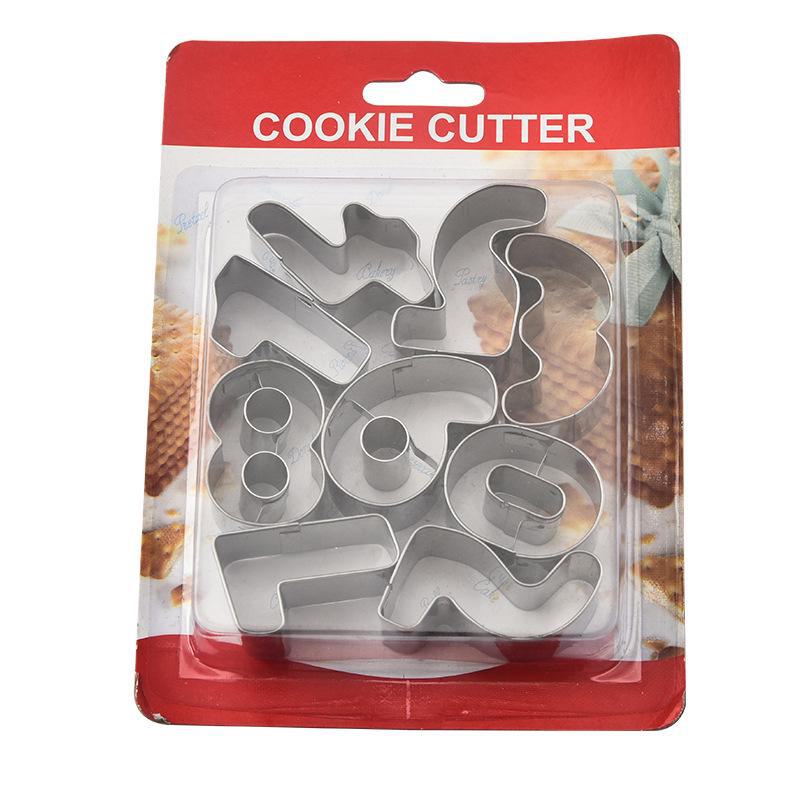 

Нержавіюча сталь DIY Форма для печива, цукерок, фруктів та овочів - Форма для штампування літер, цифр та фігур Style 3 Digital Blister Packaging як показано кольору