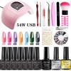 Nail Lamp UV LED Nail Tool Kit Full Set Nail Dryer Nail Clipper Set Professional Manicure Tools for Home DIY Beginners Portable