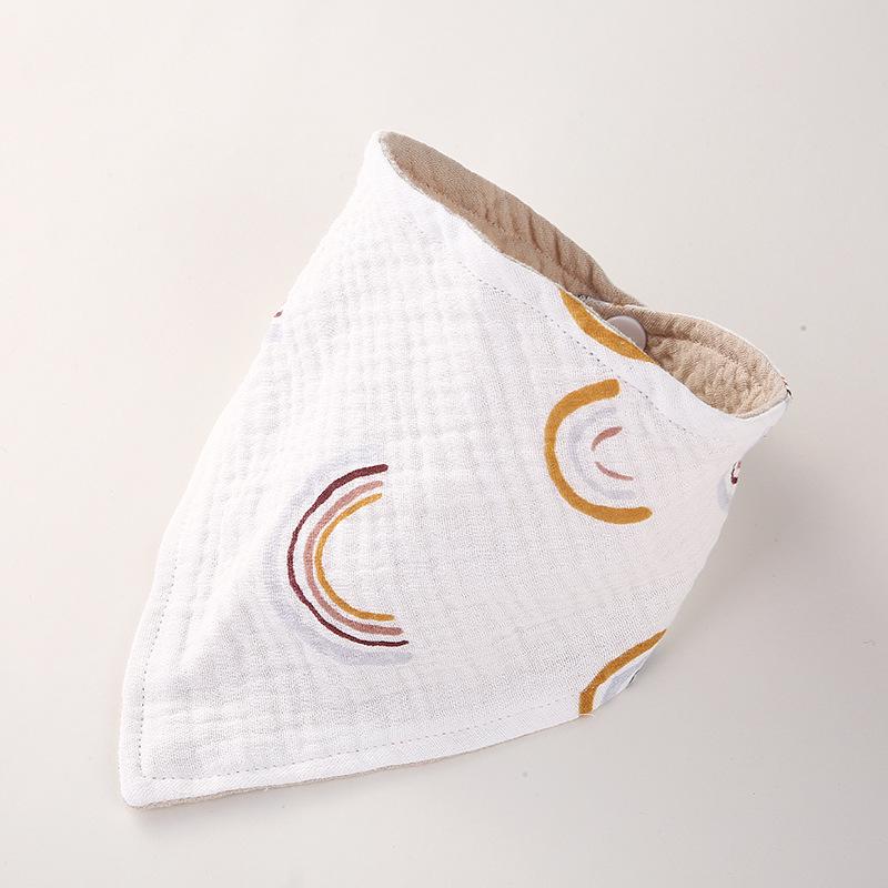 Double Layer Muslin Cotton Baby Bib - Solid Color Triangle Scarf