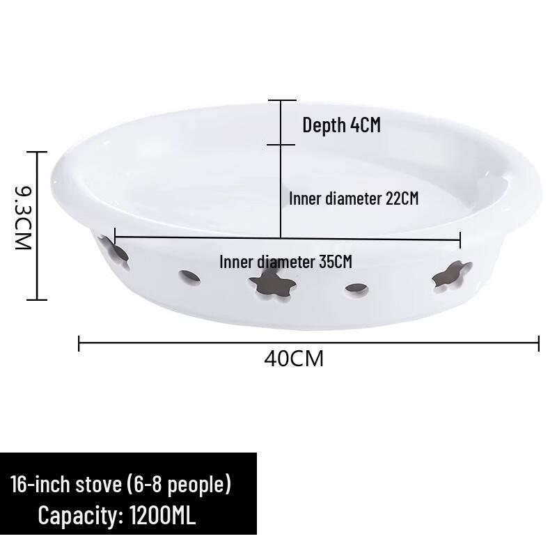 Jinmeili Ceramic Oval Serving Dish with Alcohol Warmer