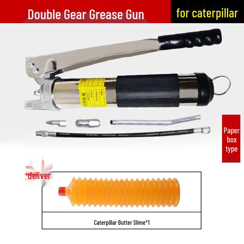 Caterpillar Dual-Use Manual High-Pressure Grease Gun with Four-Gear Locking Pliers and Flat Head