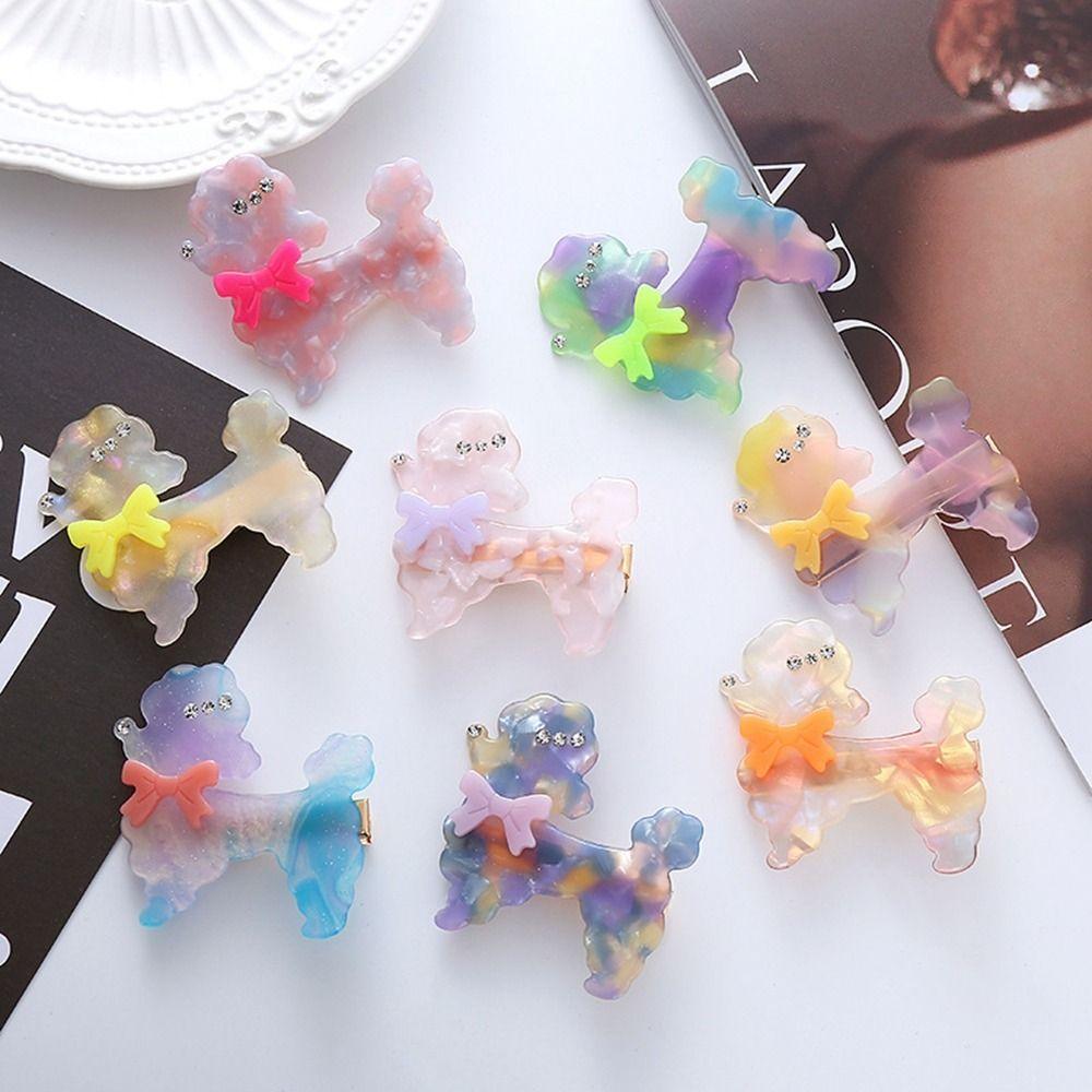 

Заколка для волос для собак из ацетата, заколка для волос в форме пуделя, новая заколка для собак, утконос, для девочек