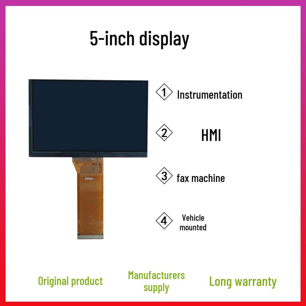5-inch 800x480 LCD FOG Display Screen, High Brightness, HD Projection, Industrial Control Screen with Serial Port.