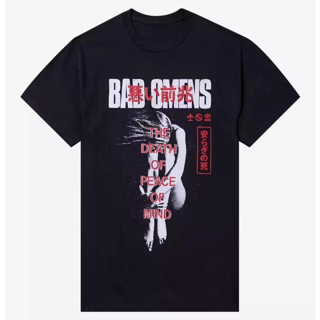 

2026 Summer New Release Bad Omens Album Pattern TShirt HighQuality Fashion Casual Mens Roundneck Printed TShirt 4XL