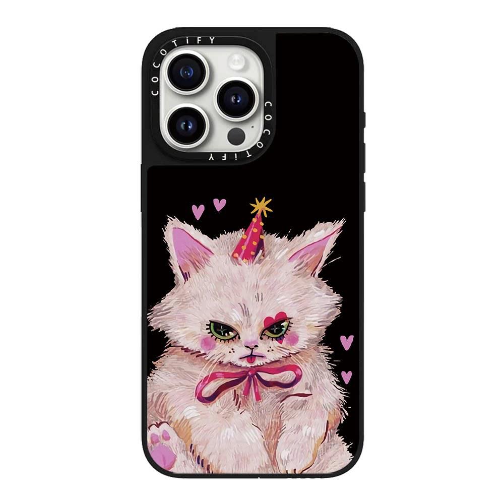 

C-brand Pink Heart Cat Phone Case for Apple 15, Ju Jingyi Inspired, Stylish for Women 12/11, Sweet and Cool Girl Design iPhone 15 Pro