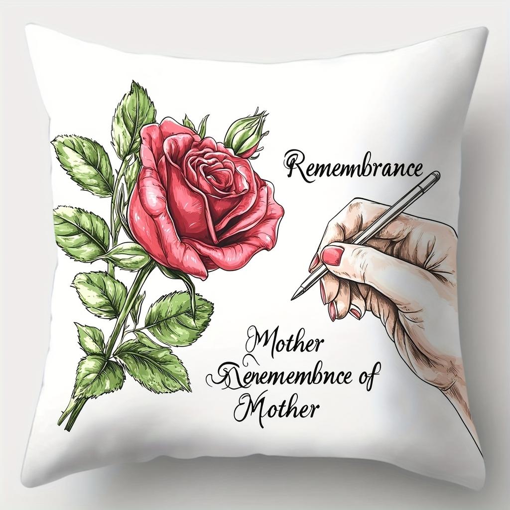 4pcs Set, Mother's Day Pillowcase, Love Crown Pillowcase, 17.7 Inches * 17.7 Inches, Single-sided Printing, Mother's Day Decorat