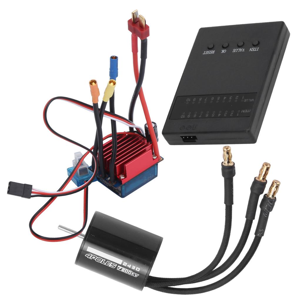 2430 7200KV Børsteløs Motor 25A Børsteløs ESC med Programmeringskort for 116 118 RC Bil