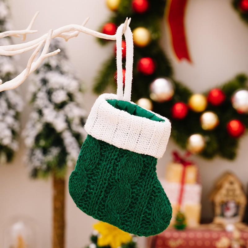 HaoBei Nordic Pink Knitted Christmas Stocking - Mini Gift Decoration