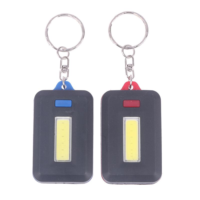 1Pcs Portable Mini Cob Led Keychain Flashlight Key Chain Torch Light Lamp
