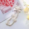 Korea Cute White Bow Heart Pearl Phone Chain for Women Girls Telephone Beaded Lanyard Anti-Lost Accessories Car Jewelry Gift