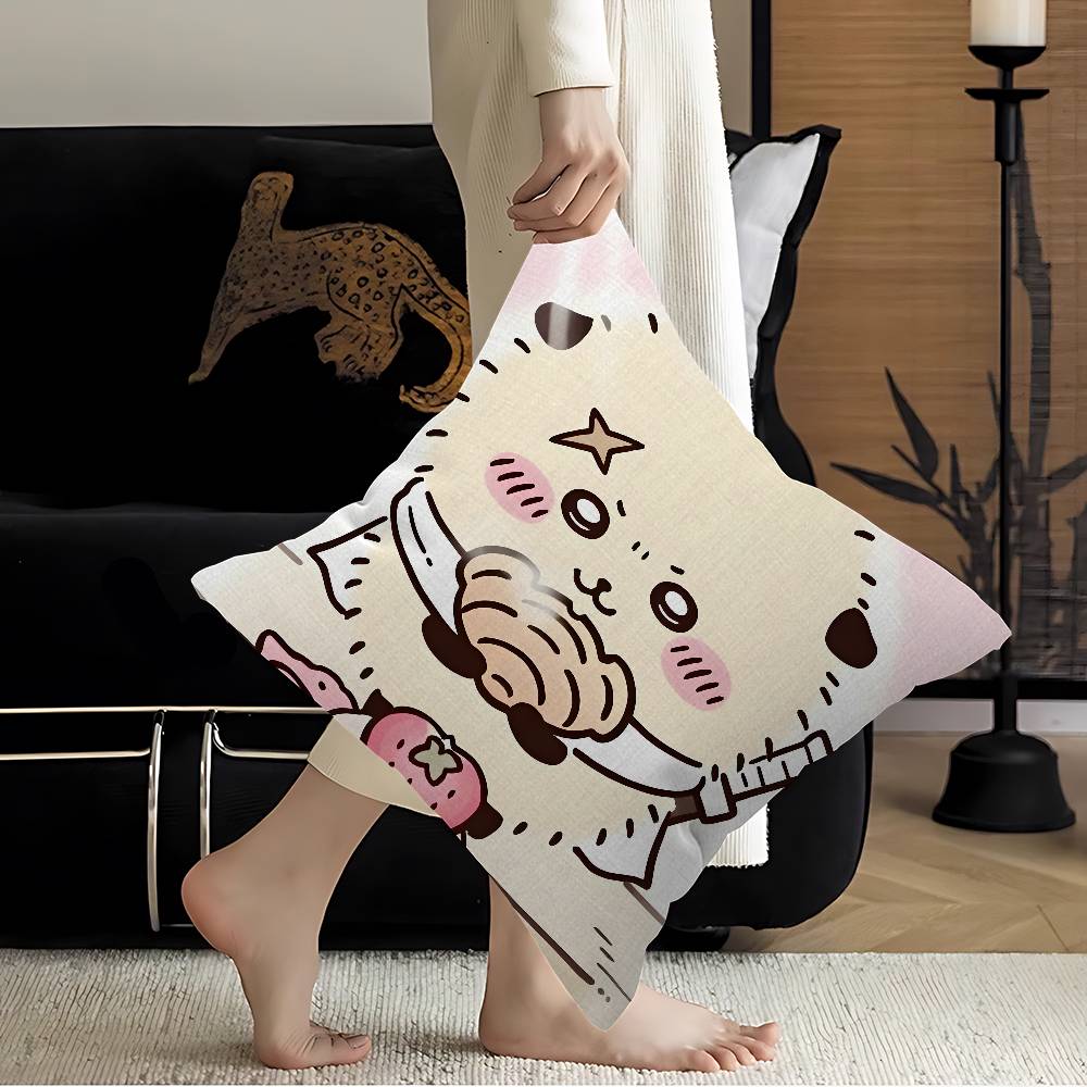 RRakko Cartoon Office Cushion Pillowcase Car Cushion CoverXCM Lumbar Pillowcase Sofa Pillowcover