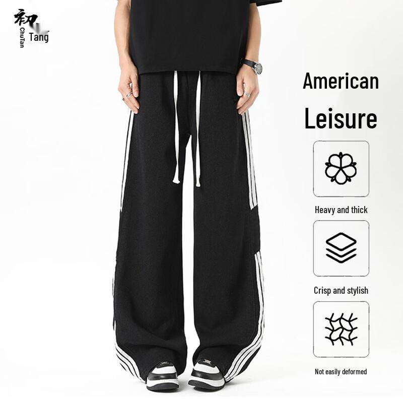 

Мужские американские ретро джинсы с широкими штанинами в полоску 2XL