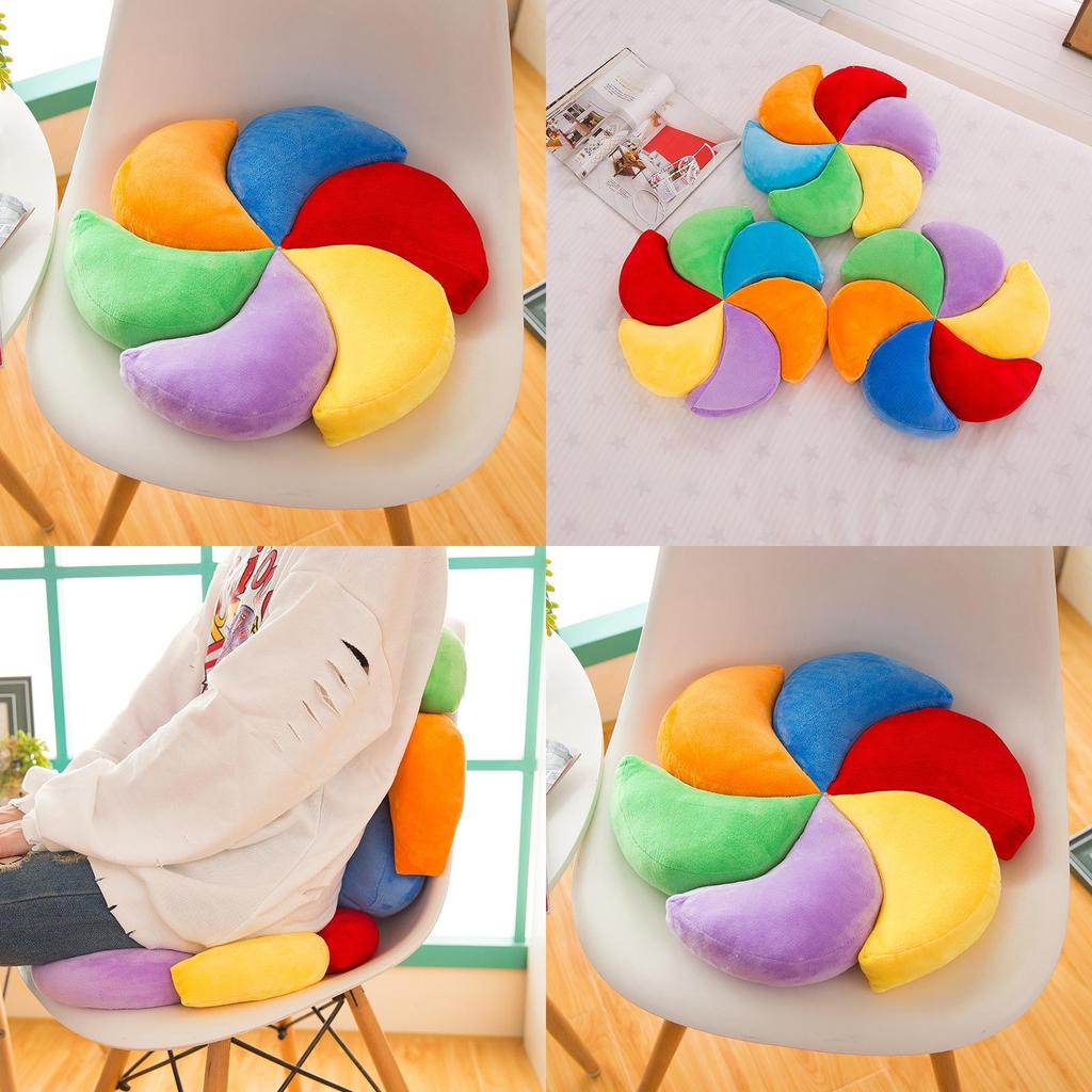 Colorful Windmill Seat Cushion With Soft Plush Cover For Office And Home Comfort