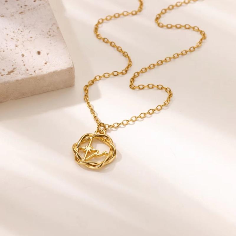 Stainless Steel Star Heart Rate Necklace Feminine Charm Pendant Chain Wedding Party Couple Jewelry Gifts New Trend