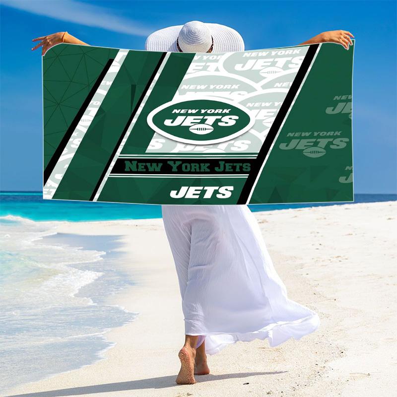 New York Jets Print Beach Towel, Large Soft Quick Dry Towel for Beach Camping Swimming