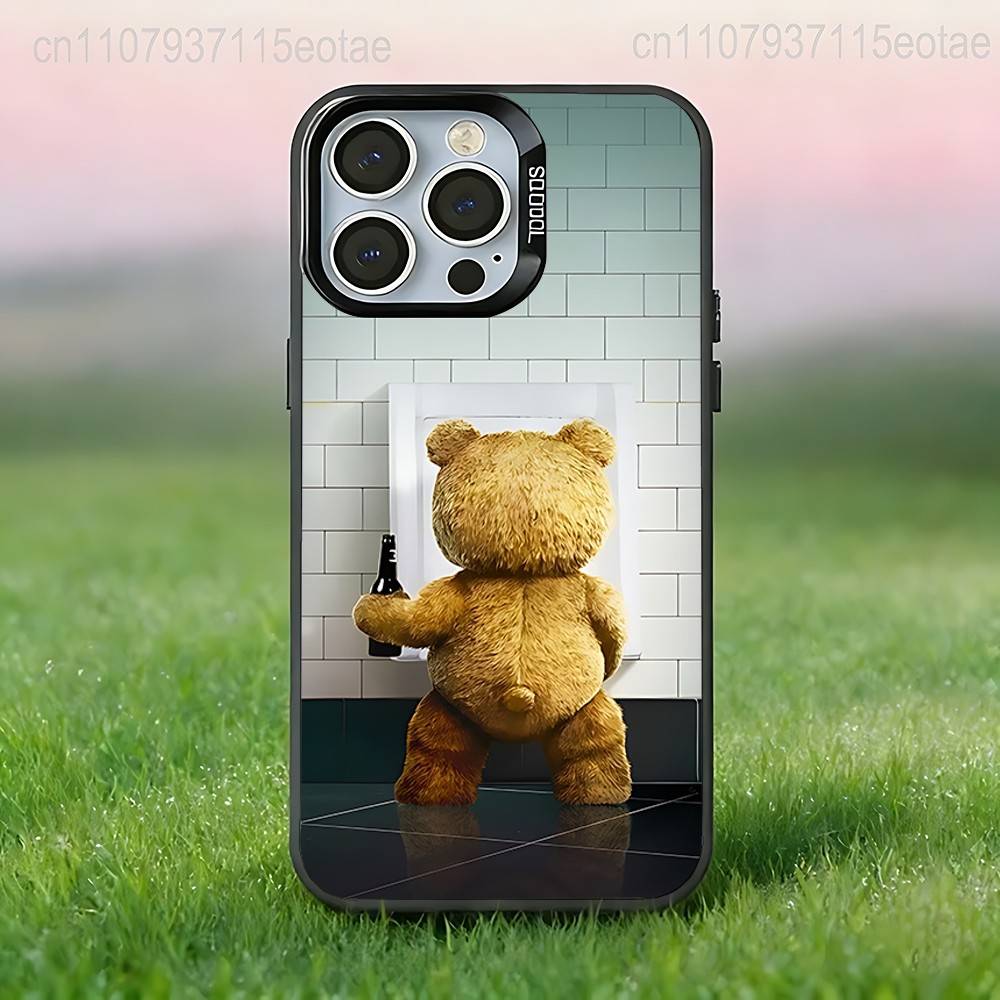 Teddy Bear Movie T-Ted Black Phone Case Compatible with iPhone 17 16 15 14 13 12 11, Pro, Max, Plus, E, Air, Mini
