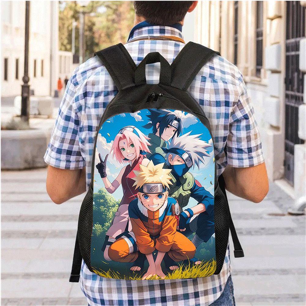 NARUTO Children School Daily Pack, 16 Inch Lightweight Animated Pupil Carrier, Dual Zip Pockets Durable For Boys Girls Age 6-10