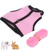 Pet Pink Mesh Traction Harness Chest Back with Leash for Rabbit Guinea Pig Pet SupplyL Pink