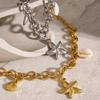 Handmade Ocean Bead Bracelet Fashionable Party Jewelry Chain Wristband Stainless Steel Texture for Party and Celebration