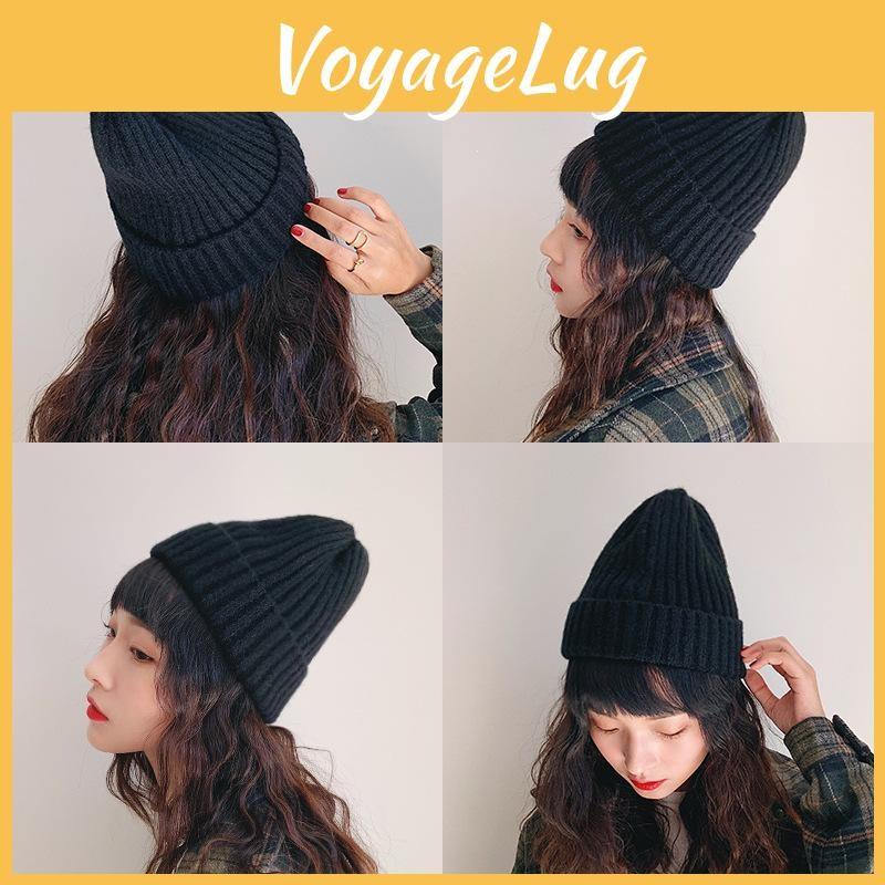 Cotton Comfortable Warm Knit Hat For Winter Versatile Colors Beanie Hightop