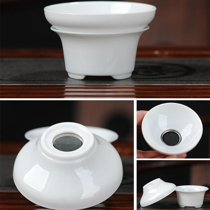 Set da Tè Kung Fu, Tazza da Tè in Ceramica, Set in Porcellana Bianca, Tazza da Tè Blu e Bianca, Coperchio, Ciotola, Set da Tè