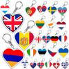 Frankrijk Schotland Duitsland Land Liefde Hart Sleutelhangers Ring voor Accessoires Tas Hanger Sleutelhanger Llaveros Sieraden Fans Cadeaus