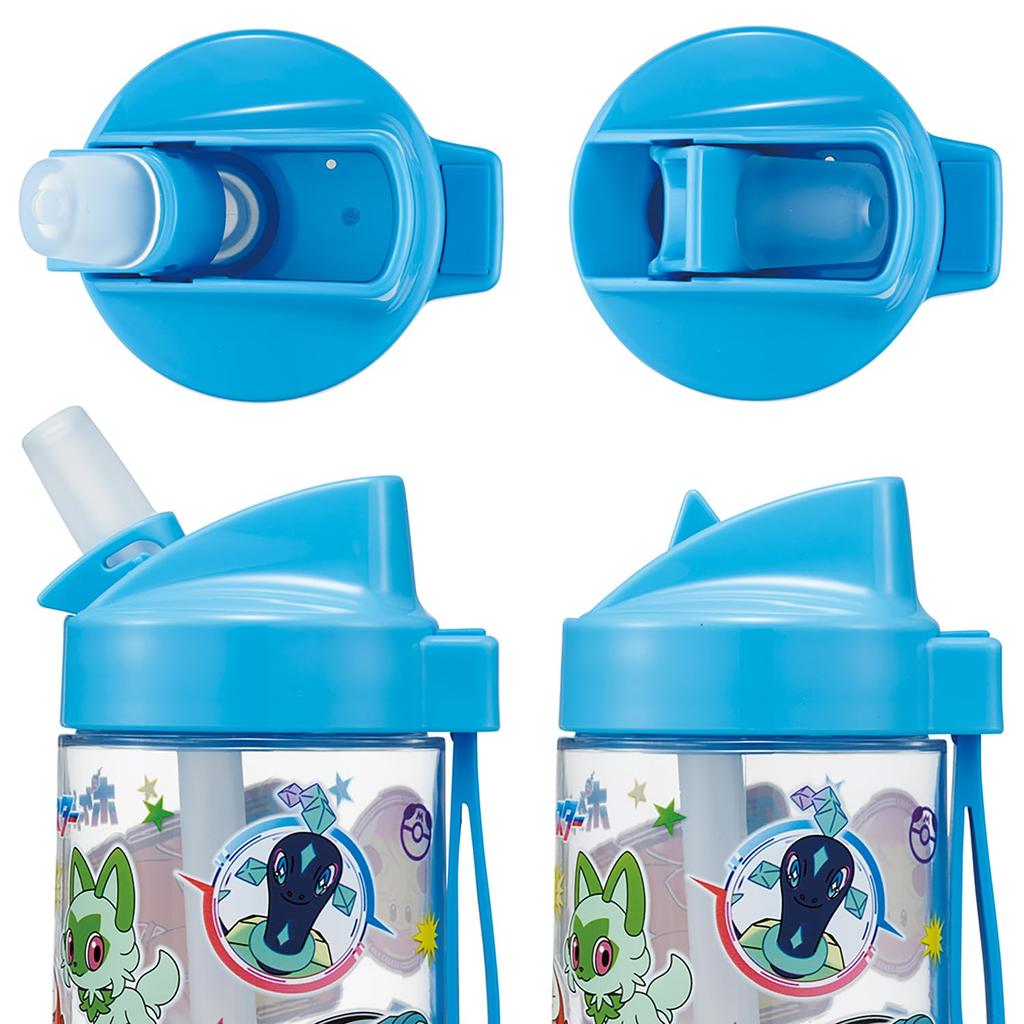 Skater Straw 500ml Plastic Water Pokemon Size PSTB5 Bottle, Spout-Shaped Bottle, Clear, Kids' 24, Boys'