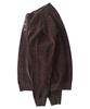 ANALOG MOOD Velour Refined Henley Neck Round Knit (Brown)